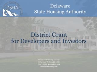 District Grant for Developers and Investors