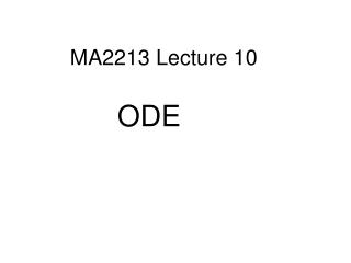MA2213 Lecture 10