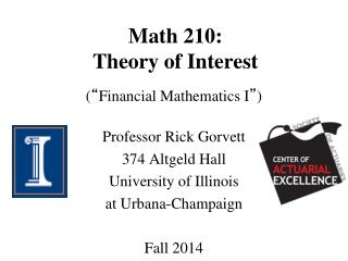 Math 210: Theory of Interest