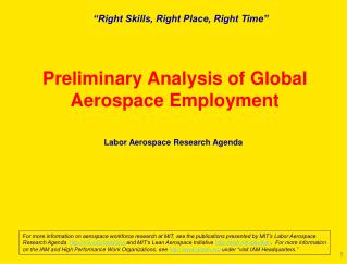 Preliminary Analysis of Global Aerospace Employment