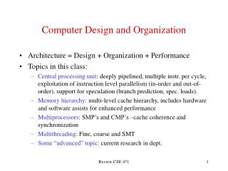Computer Design and Organization