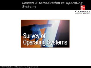 Lesson 1-Introduction to Operating Systems