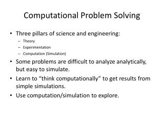 Computational Problem Solving