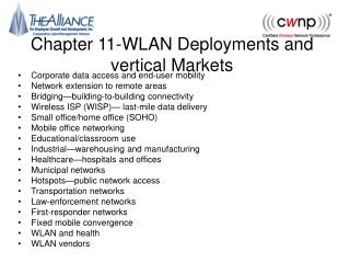 Chapter 11-WLAN Deployments and vertical Markets