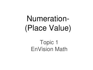 Topic 1 EnVision Math