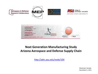 Next Generation Manufacturing Study Arizona Aerospace and Defense Supply Chain