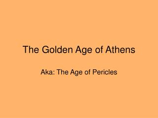 The Golden Age of Athens