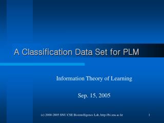 A Classification Data Set for PLM