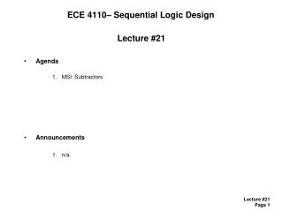 ECE 4110– Sequential Logic Design