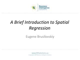 A Brief Introduction to Spatial Regression