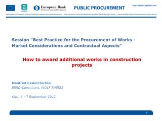 Session “Best Practice for the Procurement of Works -