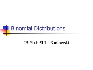 Binomial Distributions