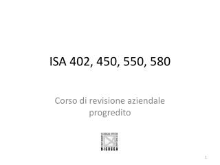 ISA 402, 450, 550, 580