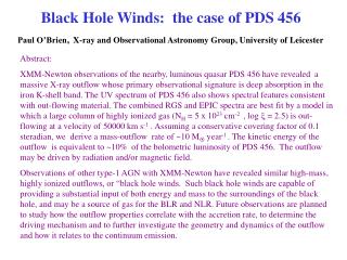 Black Hole Winds: the case of PDS 456