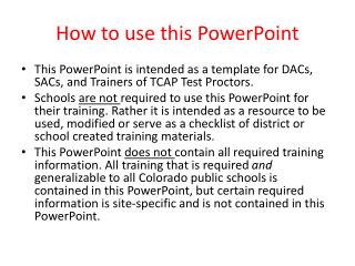 How to use this PowerPoint