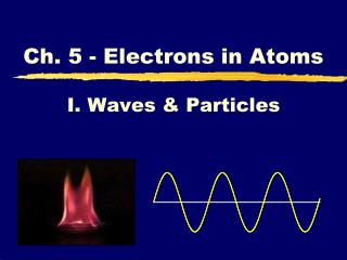 I. Waves &amp; Particles