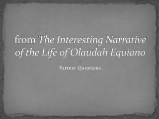 from The Interesting Narrative of the Life of Olaudah Equiano