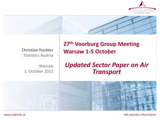 27 th Voorburg Group Meeting Warsaw 1-5 October