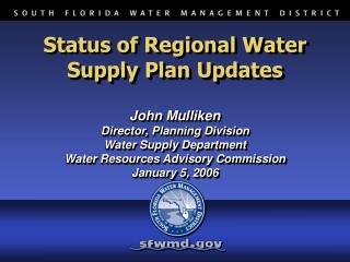 Status of Regional Water Supply Plan Updates