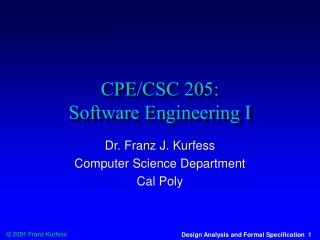 CPE/CSC 205: Software Engineering I