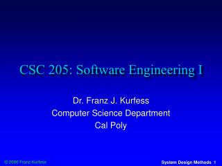 CSC 205: Software Engineering I