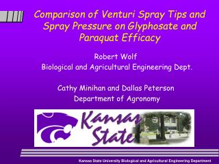 Comparison of Venturi Spray Tips and Spray Pressure on Glyphosate and Paraquat Efficacy