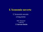 L conomie ouverte