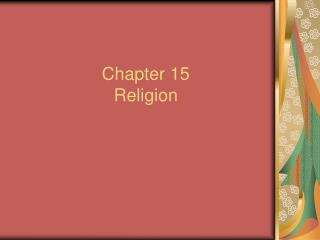 Chapter 15 Religion