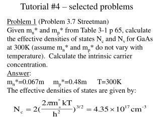 Tutorial #4 – selected problems