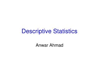 Descriptive Statistics