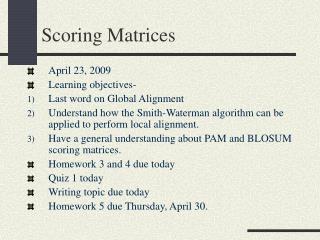 Scoring Matrices