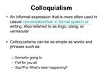 Colloquialism