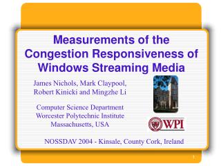 Measurements of the Congestion Responsiveness of Windows Streaming Media