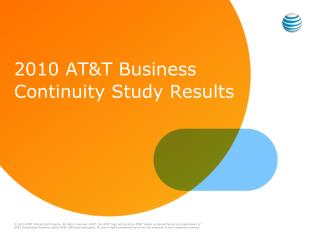 2010 AT&T Business Continuity Study Results