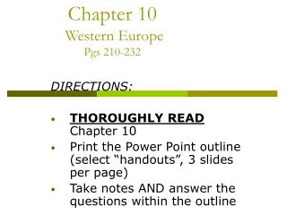 Chapter 10 Western Europe Pgs 210-232