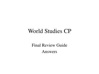 World Studies CP