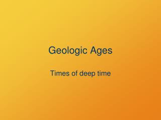Geologic Ages