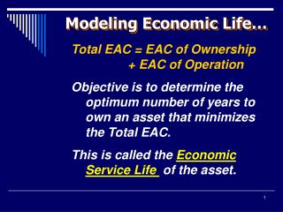 Modeling Economic Life…