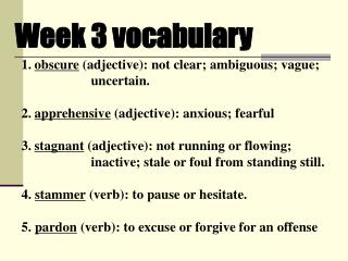 Week 3 vocabulary