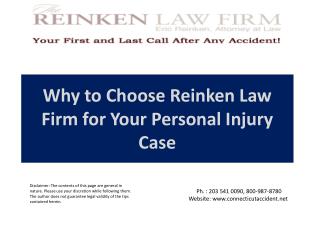 Why to Choose Reinken Law Firm for Your Personal Injury Case