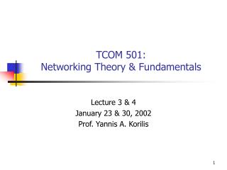 TCOM 501: Networking Theory &amp; Fundamentals