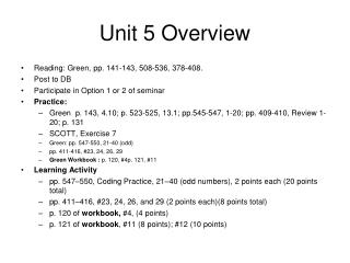 Unit 5 Overview