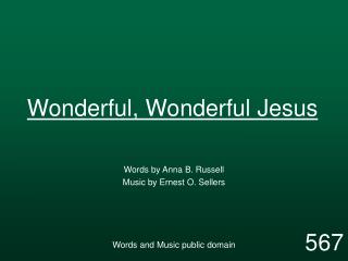 Wonderful, Wonderful Jesus