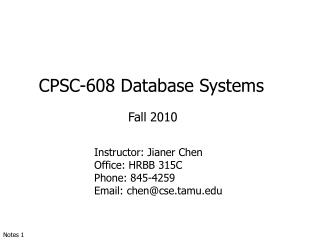CPSC-608 Database Systems
