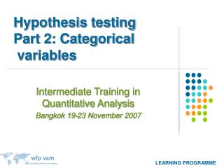 Hypothesis testing Part 2: Categorical variables