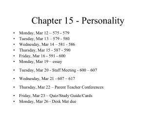 Chapter 15 - Personality