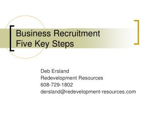 Business Recruitment Five Key Steps