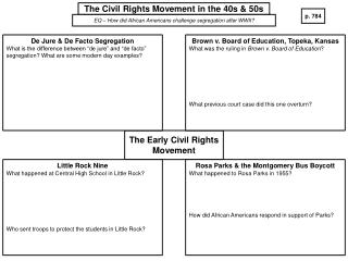 The Civil Rights Movement in the 40s &amp; 50s