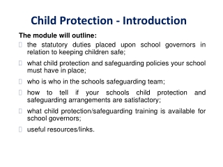Child Protection - Introduction