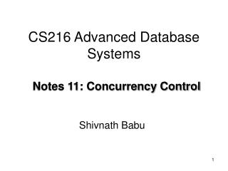 CS216 Advanced Database Systems